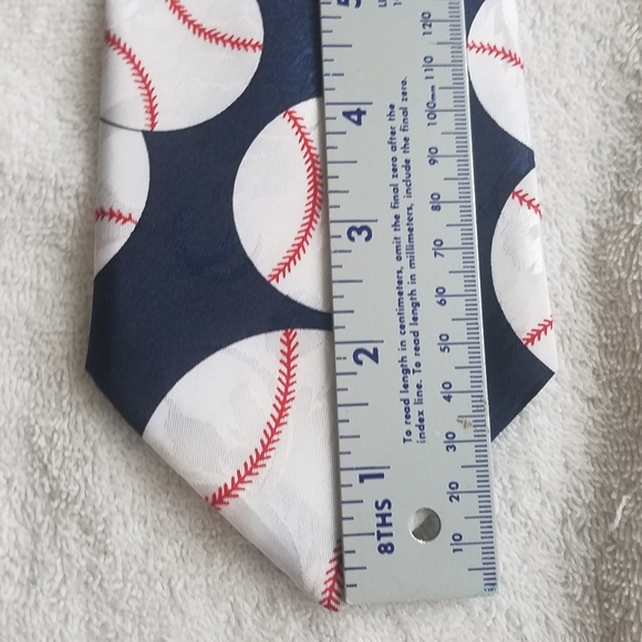 Dino Romaro Hand Made Baseball Themed Necktie / Suit Tie - Picture 9 of 11